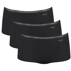 Sloggi 3P GO Crush Hipster Shorts Schwarz Baumwolle Medium Damen