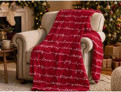 Printed Velvet Plush Throw by BrylaneHome in Merry