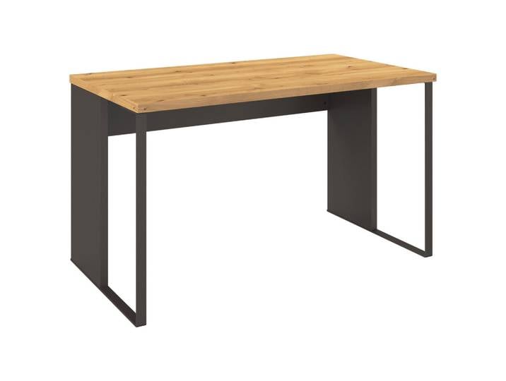 Jugendschreibtisch, Graphit & Eiche, 80x75x130 cm, Holzwerkstoff, Rechteckig, Modern, Xora
