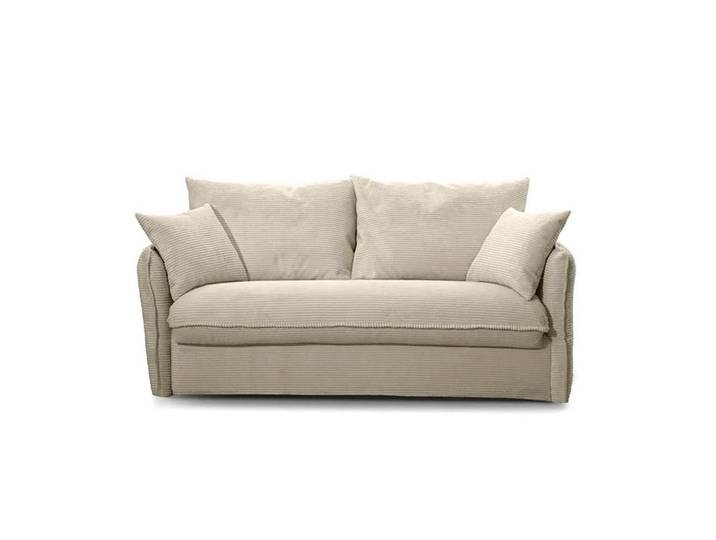 Calicosy Schlafsofa mit 3 Plätzen aus geripptem Samt, L185 cm - Mika, Beige, 104x90x185 cm, Babymöbel & Kindermöbel, Kinderzimmer & Jugendzimmer, Schlafsofas