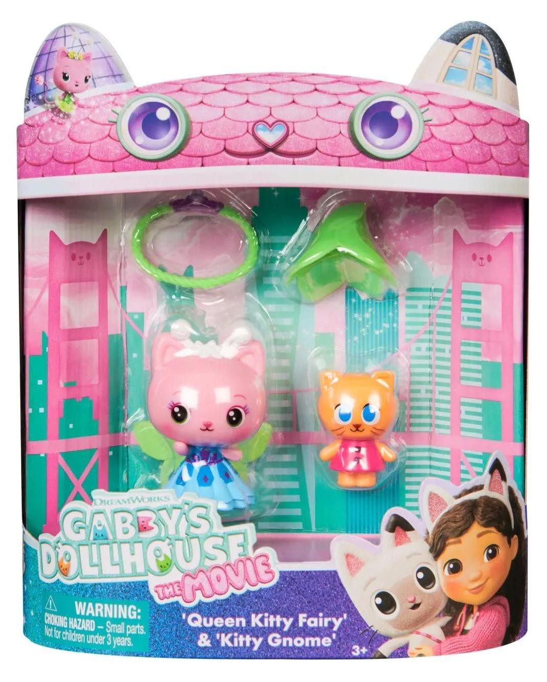 Spin Master Gabby's Dollhouse Queen Kitty Fee & Kitten Gnom figuurset met 2 accessoires
