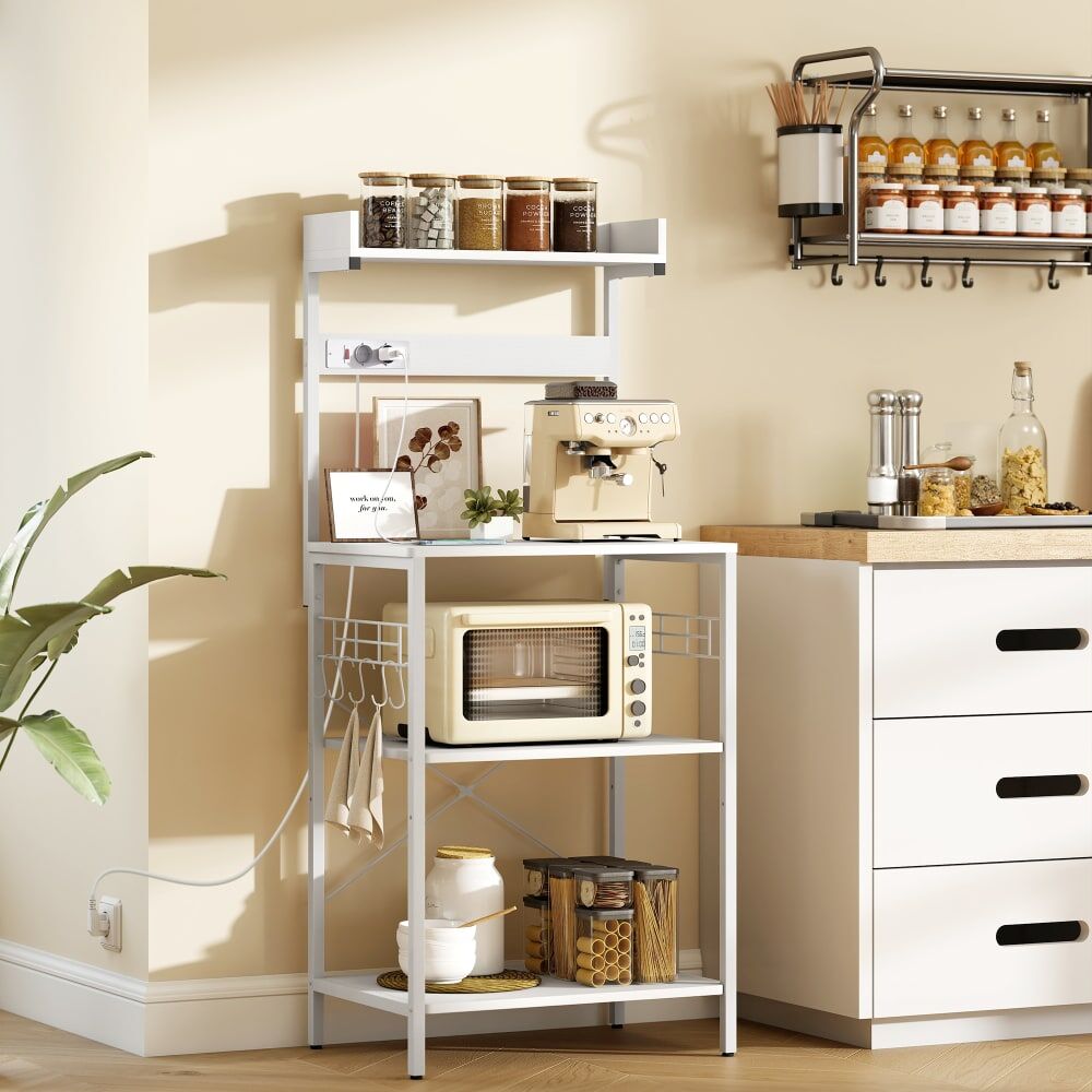 Homcom Estantería de cocina 60x42x137 cm blanco
