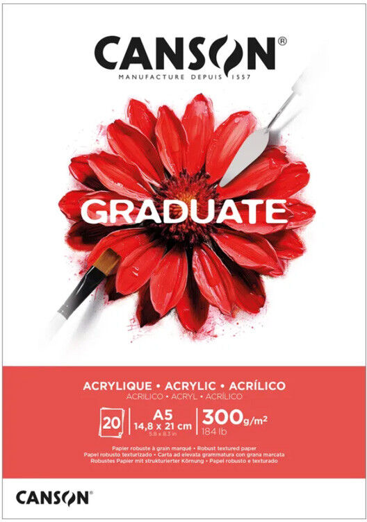 Bloc Graduate Acrylic 20 feuilles 14,8x21 cm A5 300g/m² - Canson