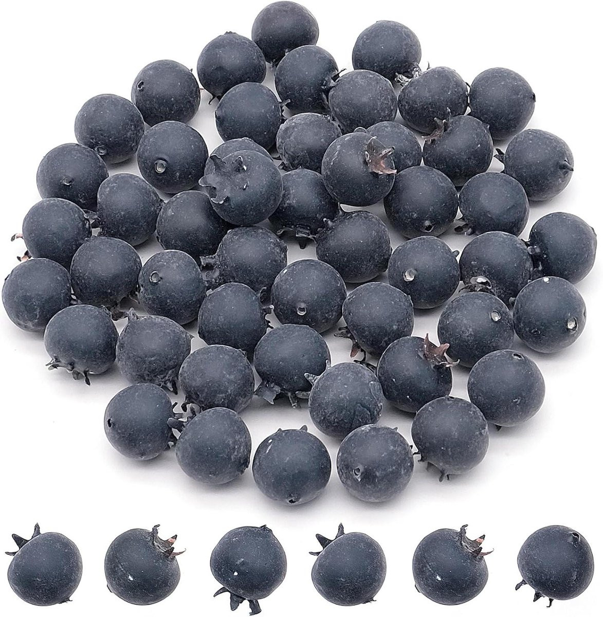 50 stuks Levensechte Blauwe Bessen Kunstfruit Decoratie