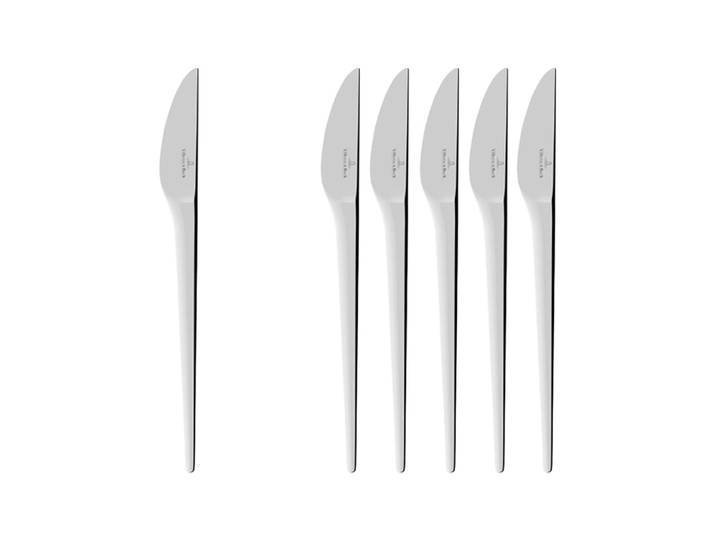Tafelmesser VILLEROY & BOCH Tafelmesser NewMoon 231 mm 6er Set silber , silber, B:4,5mm, Essmesser, Tafelmesser, Spülmaschinenfest