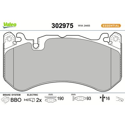VALEO Bremsbelagsatz, Scheibenbremse 302975 Vorderachse für Audi