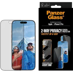 PanzerGlass Privacy Screen Protector (1 Stk., Apple iPhone 17 Pro), Smartphone Schutzfolie, Transparent