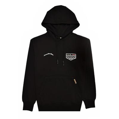 Kapuzensweatshirt PAS DE MONACO "Pas De Monaco FORMULAR CLUB HOODY", Herren, Gr. S, schwarz, 80% Baumwolle, 20% Polyester, bedruckt, Rundhals, Sweatshirts