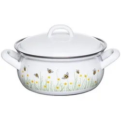 Kelomat Riess Kasserolle m.Deckel 16cm1Liter BIENE, Pfanne + Kochtopf, Mehrfarbig