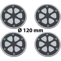 4 x Ø 120 mm Polymere Aufkleber / Dekor / Nabenkappen, Felgendeckel