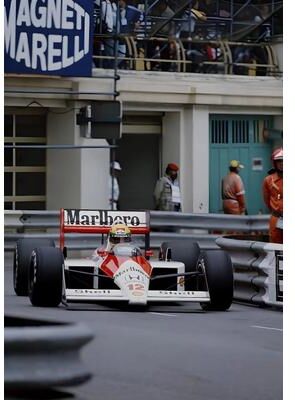 Inspired Finds Premium Monaco F1 Racing Canvas Print Wall Art For Motorsport Fans, Formula 1 Wall Art With Dynamic Car Photography golden Helmet 11.81x16.54in Unframed
