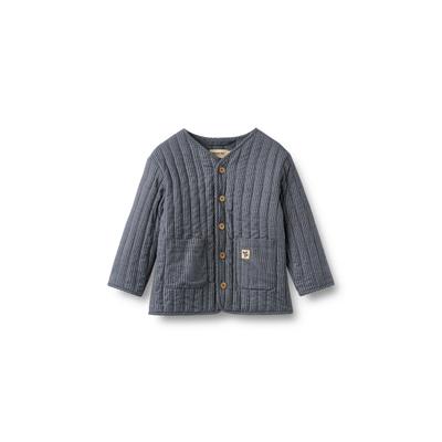Outdoorjacke WHEAT "WHEAT Quilt Jacket Siggo", Jungen, Gr. 98, blau (graublau slub stripe), 100% Baumwolle, mehrfarbig, normal, Rundhals, Jacken Outdoorjacke