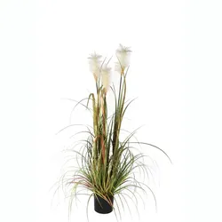 Künstliche Pflanze Federgras Fuchsschwanz 120 cm Grün ohne Übertopf
