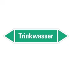 Aufkleber I RKZ-Etikett Trinkwasser, grün/weiß, ab Ø 90mm, 440x100mm, 2/Bogen