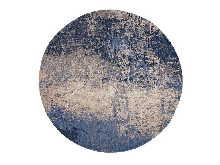 Louis De Poortere Teppich Abyss Blue Mad Men Cracks 290/290 cm, Blau, Beton Optik, Marmor Optik, Stein Optik, Werkzeug/Technologie, Holz Optik, Stadtarchitektur, Rund, 290x290 cm, in verschiedenen Größen erhältlich, pflegeleicht, leicht zusammenrollbar, rutschfest, rutschfeste Unterfläche, für Fußbodenheizung geeignet, UV-beständig, waschbar, Teppiche und Böden, Teppiche