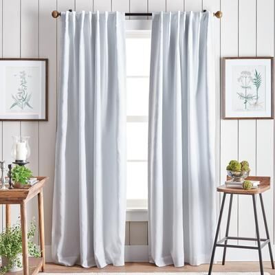 Martha Stewart Lido Linen Back Tab Curtain Panel Pair