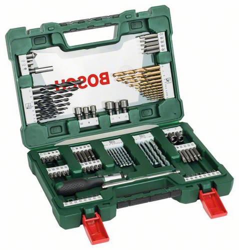 Bosch Accessories 2607017195 V-Line 91teilig Bohrer- und Bit-Sortiment Metall, Stein, Beton, Holz, Mauerwerk, Plexiglas