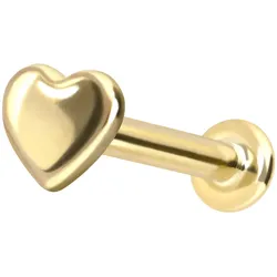 14 Karat Gold Labret mit Innengewinde HERZ