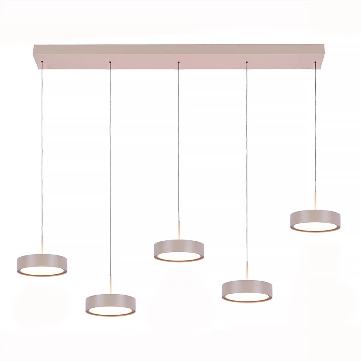 Freelight Hanglamp Alieno 5 lichts beige L 120 cm