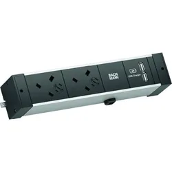 Bachmann 941.103 DESK RAIL 2xUK 1xUSB Charger 2,0m 941103
