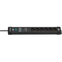 Brennenstuhl Premium-Line PDU, 6 sockets, 3m, Zwart, with switch and surge protection, USV Zubehör
