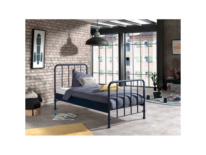 Einzelbett I 90 x 200cm Blau/Dunkelblau