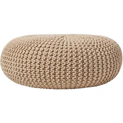 STRICK-POUF beige, Bodenkissen rund 70/70/23 cm