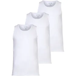 LACOSTE Herren Unterhemden, 3er Pack - Tank Top, Rundhals, Slim Fit, Baumwolle, einfarbig Weiß / XL