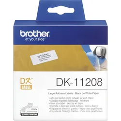 Brother DK-11208 - Schwarz auf Weiß - 400) Adressetiketten - für Brother QL-1050...