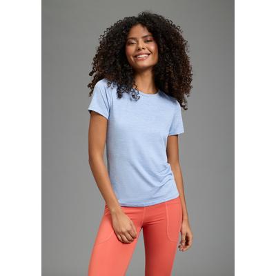 Funktionsshirt OCEAN SPORTSWEAR, Damen, Gr. 48, blaumelange, Jersey, Obermaterial: 95% Polyester, 5% Elasthan, meliert, figurbetont hüftlang, Rundhals, Shirts Funktionsshirt, figurbetonte Passform, halbarm, schnell trocknendes Jersey-Material