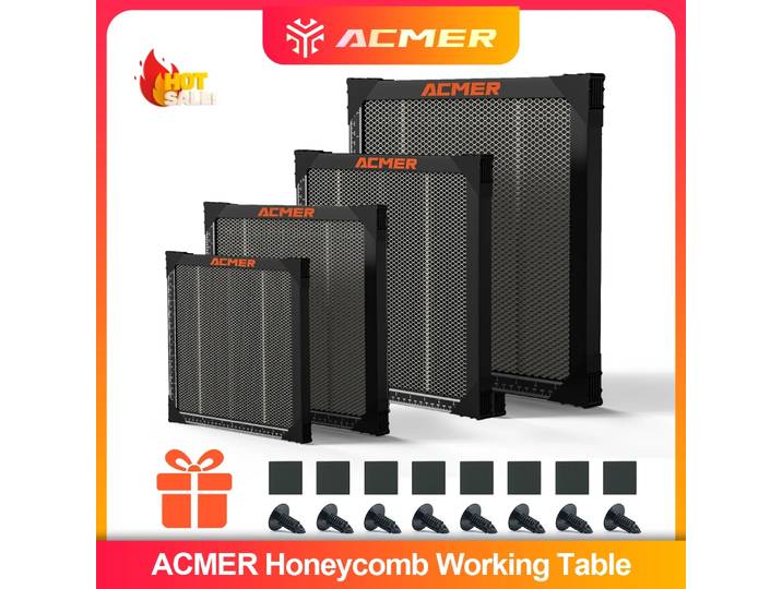 Table de travail ACMER 260*215mm 500*500mm, plateau alvéolé universel, protection de bureau, dissipation thermique pour gravure laser