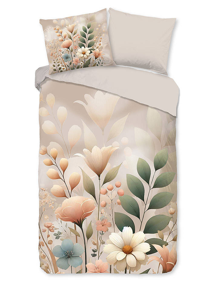 Good Morning Bettwäsche-Set "Ingrid" in Beige - 155x220 cm