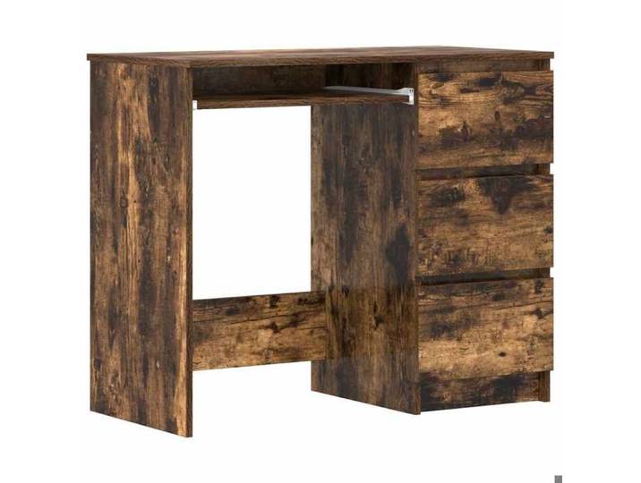 Bonne qualité - Bureau Chêne fumé 90x45x76cm - Table d'étude - Bois d'ingénierie - poste de travail meuble informatique DECO