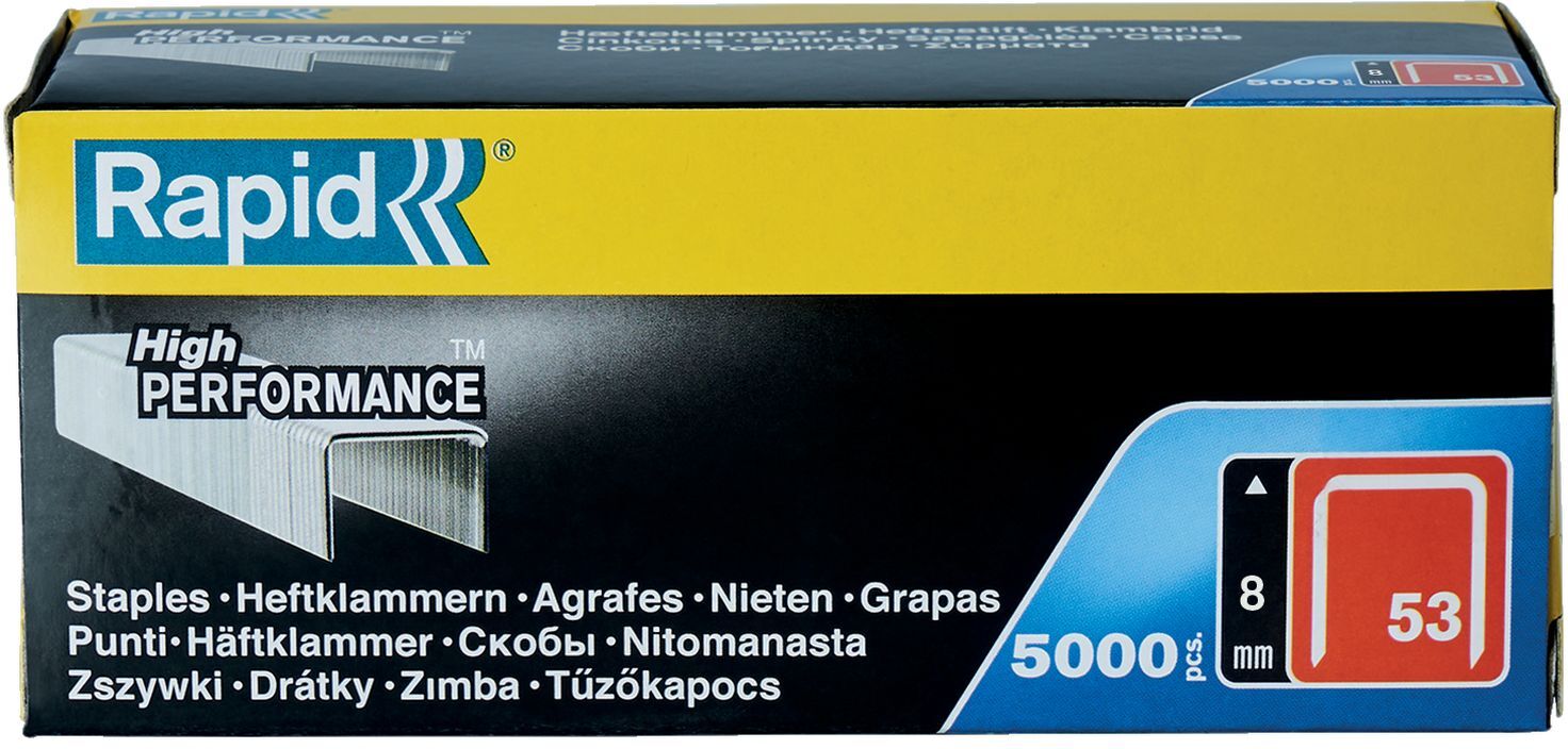 Isaberg Rapid AB Rapid High PERFORMANCE Heftklammern, Typ 53, 8 mm Schenkellänge, 5.000 Stück