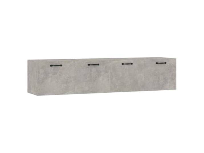 QINXIXINAIXI Wandschränke 2 STK. Betongrau 60x36,5x35 cm Holzwerkstoff 2 Fächer pro Schrank, Wandmontage, Holzwerkstoff, Betongrau, Montageanleitung