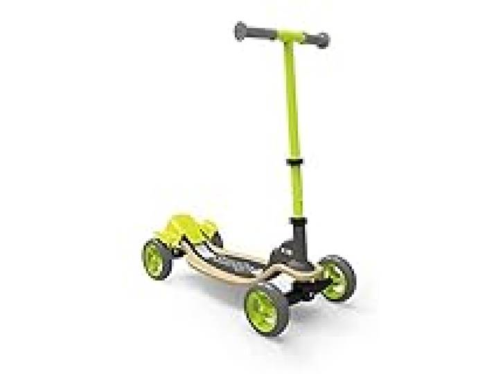 Smoby - Patinette Bois S-Cruiser - Trottinette 4 Roues - Frein Arrière - Guidon Ajustable et Pliable - A Partir de 5 Ans - Poids Maximum 50 Kgs
