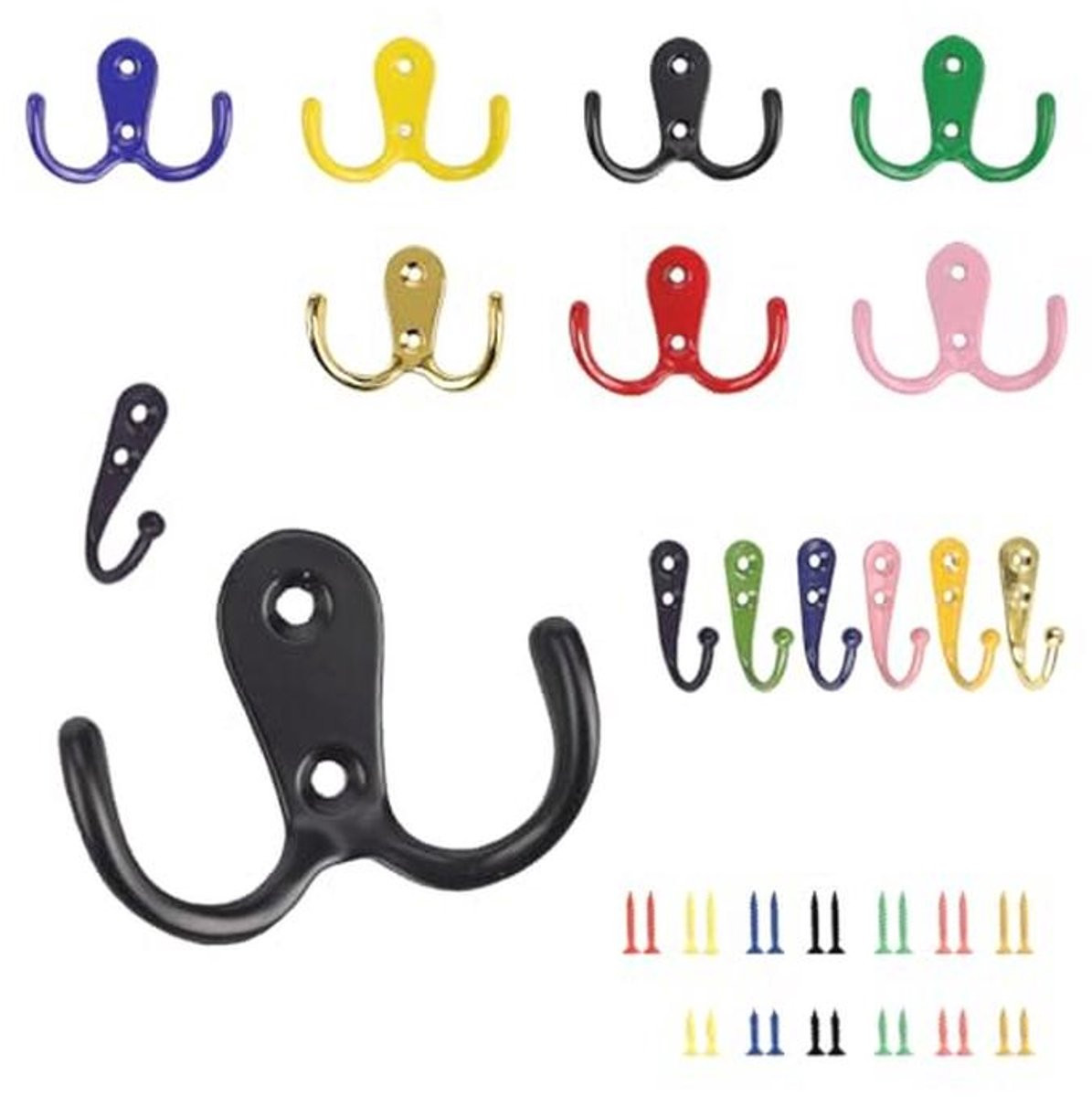 Set van 13 kleurrijke garderobehaken voor kleding en accessoires