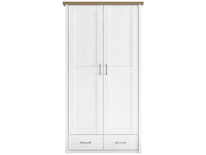 Lomadox Kleiderschrank LUND-78 Pinie weiß Nb./Trüffel Eiche Nb. 106/201/55 cm
