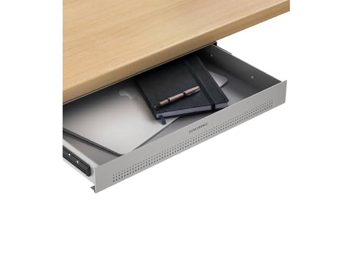 Desktronic Rangement de bureau Caisson de rangement sous bureau Bureau pour fournitures scolaires à domicile\, Tiroir en métal\, Caisson à tiroir caché. Gris