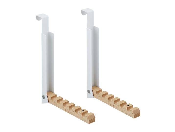 Klappbare Türgarderobe 2er-Set Weiss-Hellbraun