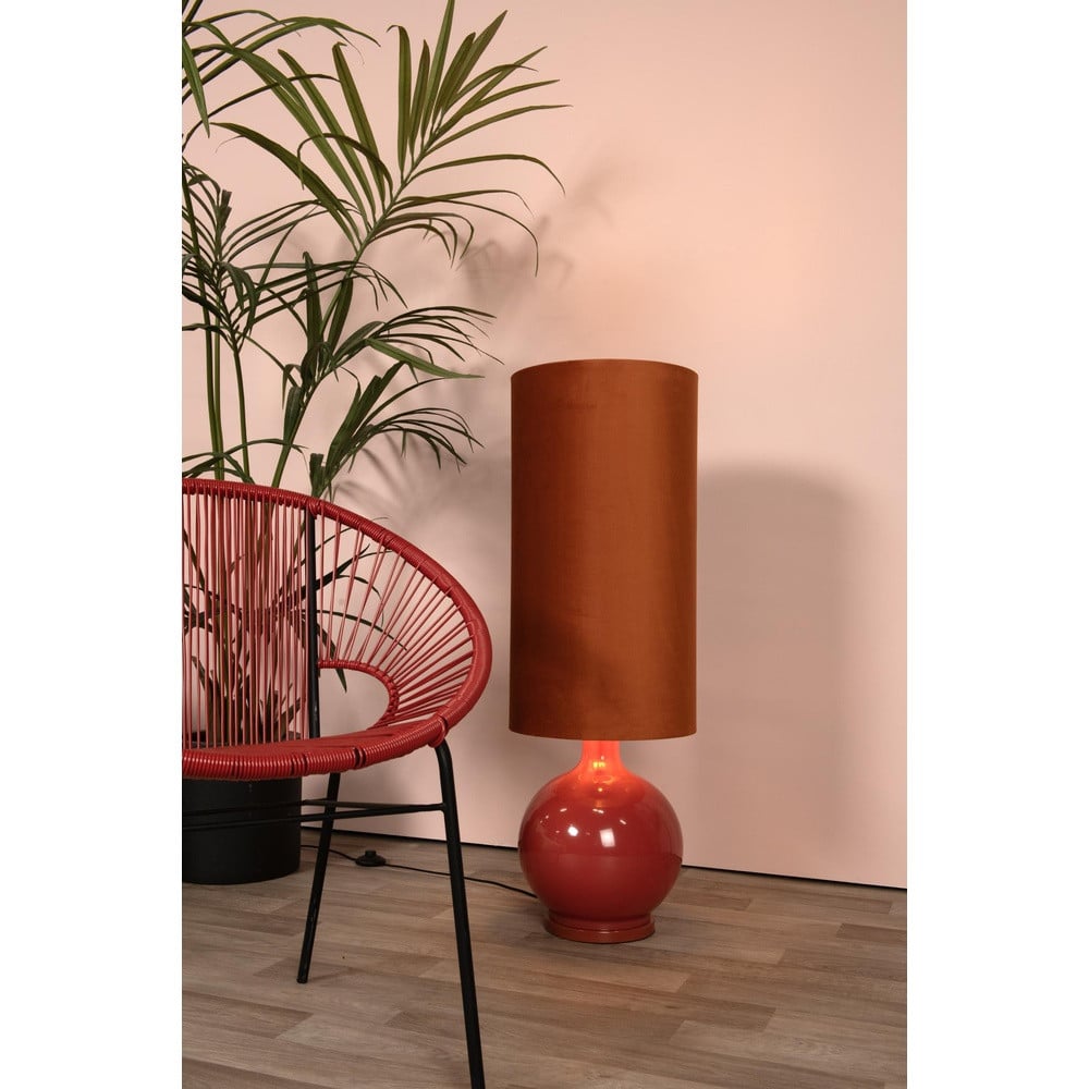 Lucide Esterad Vloerlamp Oranje met Glazen Kap en Textiel
