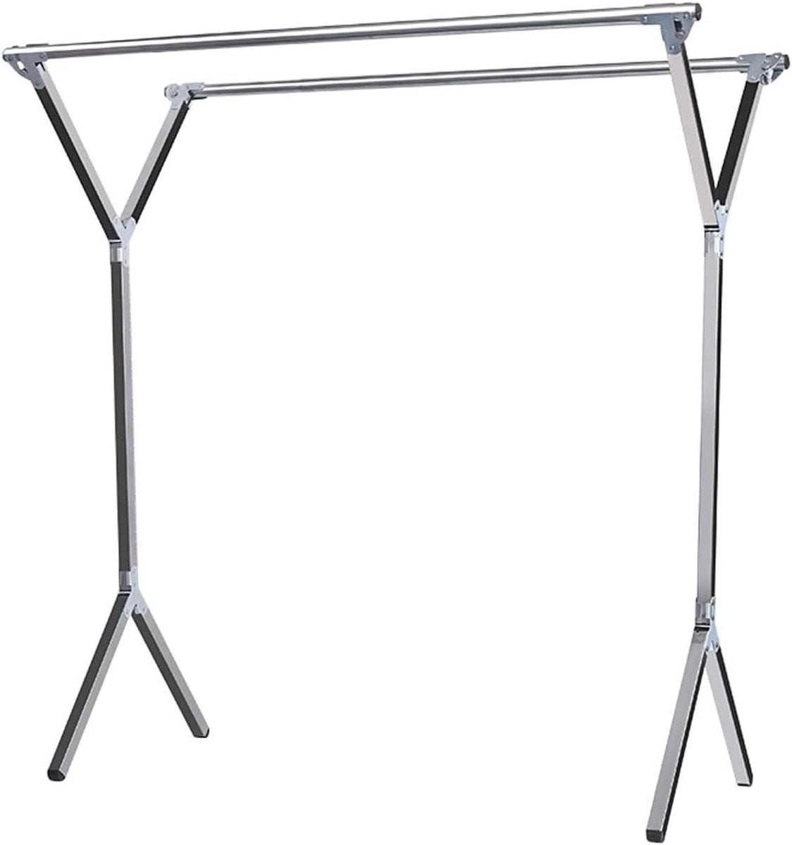 Inklapbaar kledingdroogrek wasrek droogmolen - 122-200 cm - Zilver