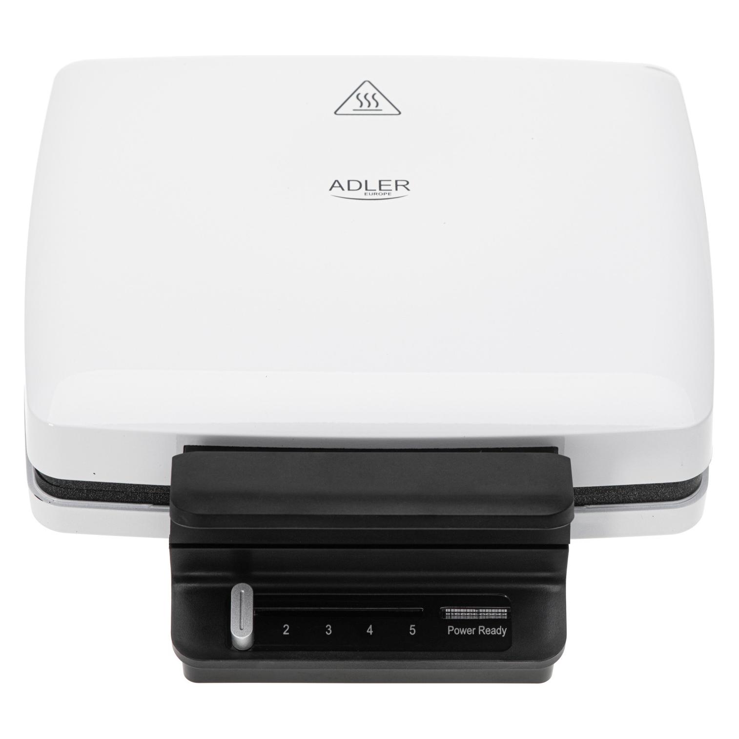 Adler Toster Waffeleisen | AD 3085 | 1200 W | Anzahl der Teiglinge 2 | Waffel | Weiss (ad_3085)
