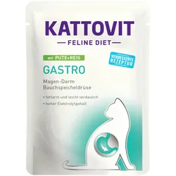 KATTOVIT Feline Diet Gastro 85g Beutel Katzennassfutter Diätnahrung 24 x 85 Gramm Pute & Reis