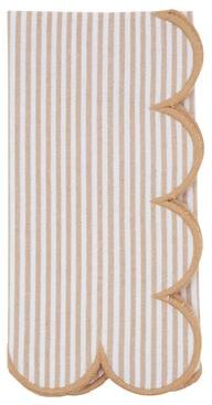 Saro Lifestyle "Striped Pattern Cotton Decorative Napkins (Set of 4) - Finished Edge Detail for Dining and Entertaining, 20""x20"""