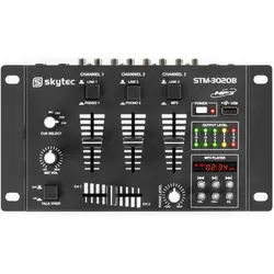 Skytec DJ-Mixer STM-3020B (Clubmixer), Mischpult, Schwarz