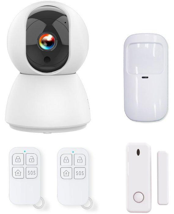KYF Alarmsysteem met Wifi, 4MP IP-camera, bewegingssensor en 2 afstandsbedieningen (434Mhz)