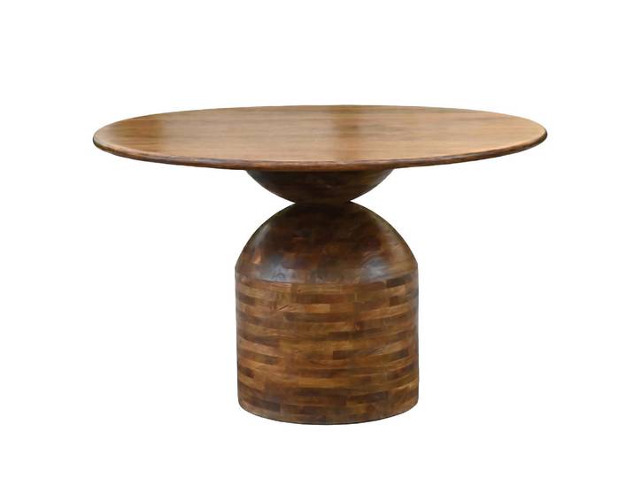 Livetastic Esstisch, Natur, Holz, Mangoholz, massiv, rund, Säule, 120x74x120 cm, Esszimmer, Tische, Esstische, Esstische rund