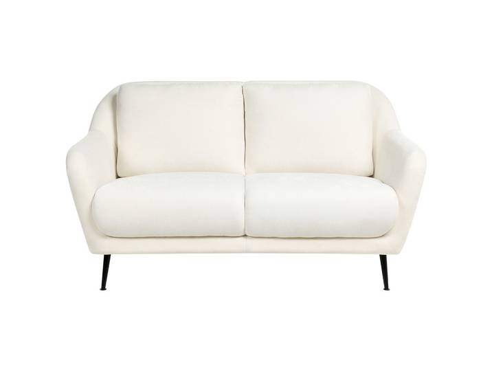 2-SITZER-SOFA Chenillegewebe Weiß Eiby
