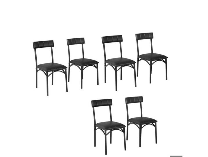 Chaise de Bar en PU Chaise Bar Pied NOIR METAL Tabouret Bar Lot de 6 Tabouret de Bar avec Coussin